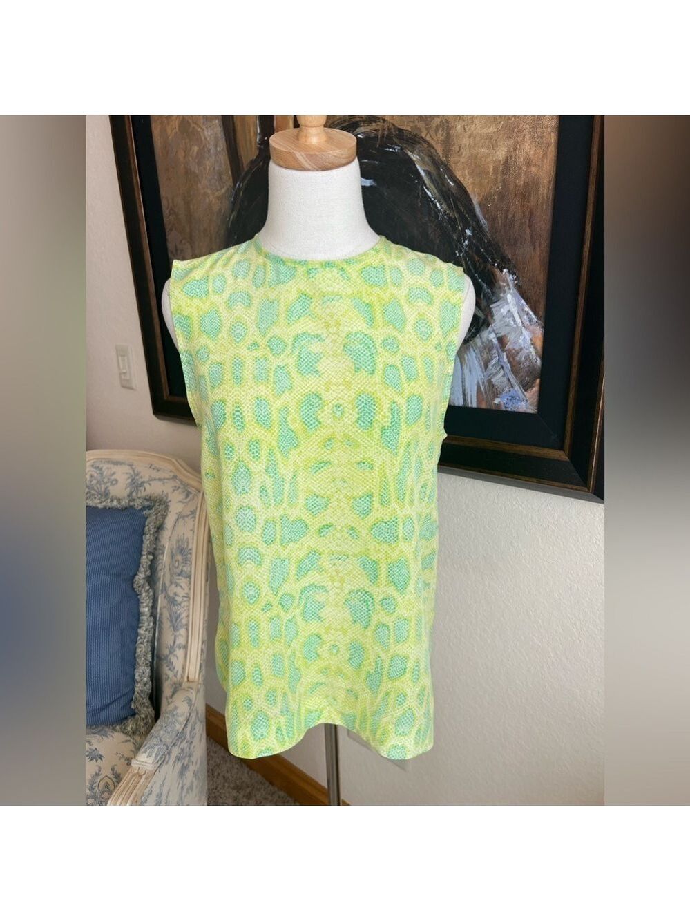 Like New Equipment 100% Silk Tank Green Size XS